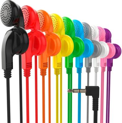 China Stereo Sound Beautiful Colorful Cheapest One Time Use Disposable Wired Earphones / Headset For Bus Or Train Or Airplane for sale