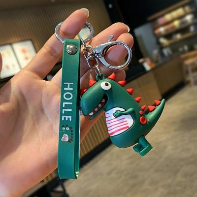 China Sporty/Fashion/PVC Keychains Rubber Keychain Soft Keychain Cute Dinosaur Running Dinosaur Cartoon Keychain for sale