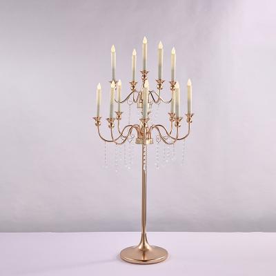 China Luxury 1pm Wedding Centerpieces Gold Candle Holder Factory Event Party Supplies Wedding Candelabra Decorations For Sale for sale