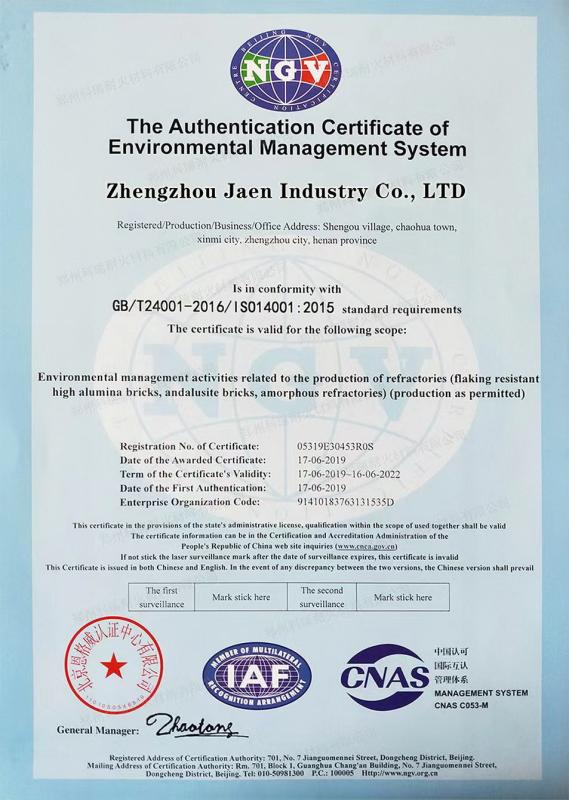 Environmental Management System - Zhengzhou Jaen Refractories Co., Ltd