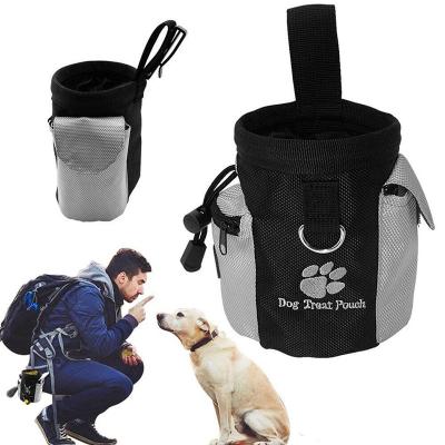 China Viable Puppy Pouch Pet Food Snack Storage Bag Dog Treat Bag Training Walking Pouch With Inner Drawstring for sale