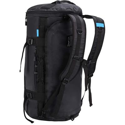 China Large Capacity Waterproof Waterproof Fleece Backpack Sports Gym Bag With Shoes Compartment Black for sale