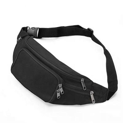 China Waterproof Fabric Bumbags Polyester Fanny Packs Women Men Sports Waist Pack Bag 4 Pockets for sale