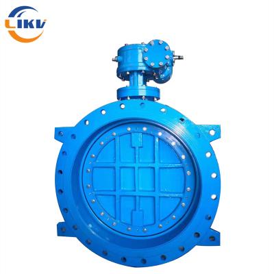 China Manual Metal-Sealing Triple Eccentric Double Flange Large Butterfly Valve Price for sale