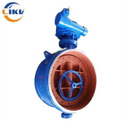 China DN500 PN25 WCB Metal Seated Double Eccentric Butt Welded Butterfly Valve for sale