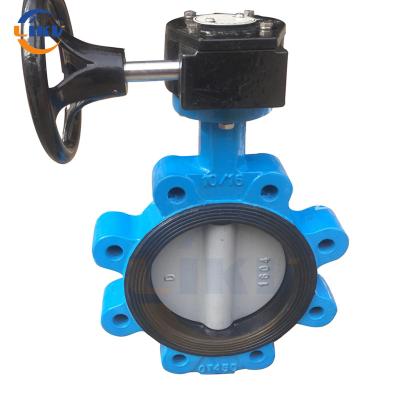 China Nylon Coated Disc Lug Type Butterfly Valve Wafer End Level Operated for sale