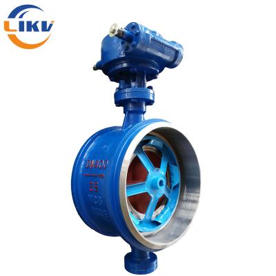 China A216 Wcb Dn400 Electric Hard Seal Welding End Butterfly Valve Industrial for sale