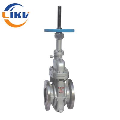 China DN150 WCB Resilient Seat Gas Flat-Plate Rising Stem Parallel Flat Gate Valve With Deflector Hole for sale