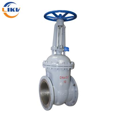 China 10 Inch WCB Metal Seated Flange Rising Stem Wedge Gate Valve Motorize for sale