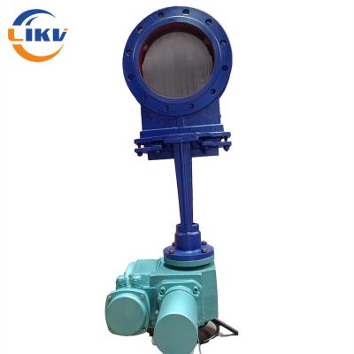 China Electrically Actuated WCB Hard Seal Flange Slurry Knife Gate Valve for sale