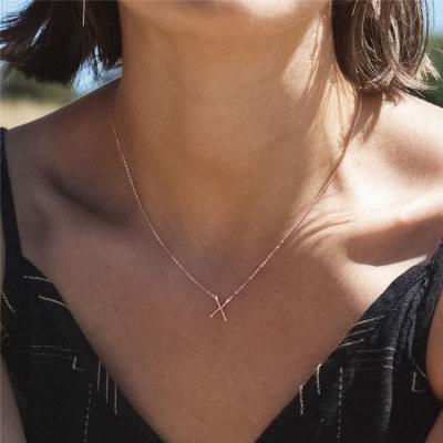 China TRENDY New Style Hot Selling Stainless Steel Trendy Letter X Shape Pendant Necklace for sale