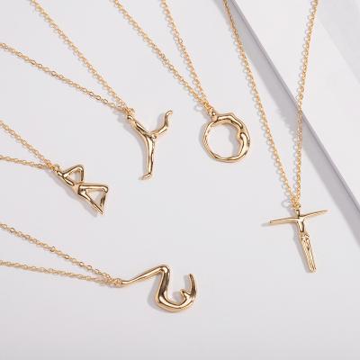 China European and American environmental friendly fashion letter necklace personalized design exaggerated body sweater chain pendant wholesale for sale