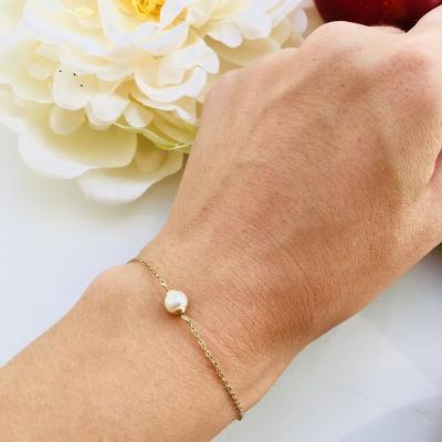 China Personality Environmental Friendly Adjustable Chain Fashion Rose Gold Plated Bead Beads Stainless Steel Girls Women's Bracelets for sale