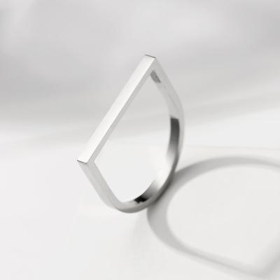 China Popular Fashion Hip Hop Fashion Goth Stainless Steel Rings Environmentally Friendly Simple Geometric Ladies Rings For Women Silver for sale