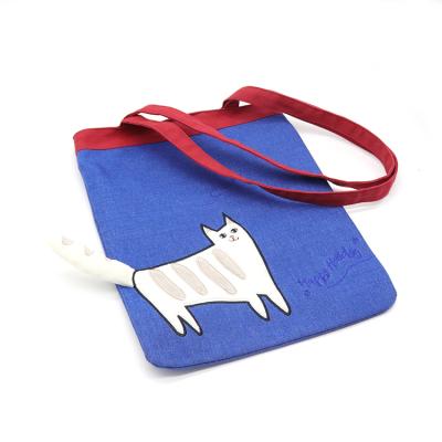 China Wholesale High Quality Blue ISS Customers Handled Shoulder Cat Tail Bags Special Purpose Tote Bag for sale