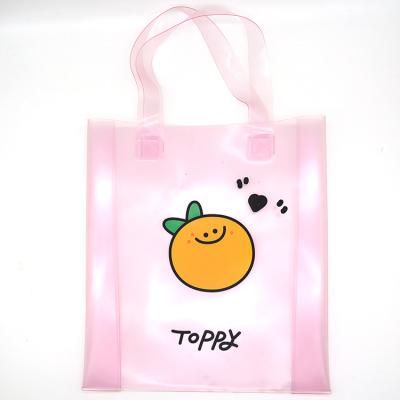 China Interesting Orange Handbag Handled China Suppliers Beautiful Pink Tpu Pattern Tote Bags for sale