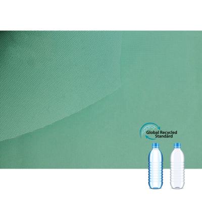 China Waterproof PU Coated Bottle 100% Polyester Plastic Recycling Dyed Oxford 600d RPET Plain Weave Fabric for sale