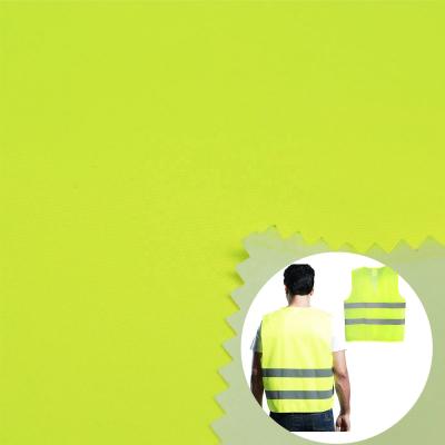 China 100%polyester Fluorescein Shrink-Resistant Color 150D Chunqiuding Breathable White PU Coating Traffic Police Uniform Hygiene Uniform Fabric for sale