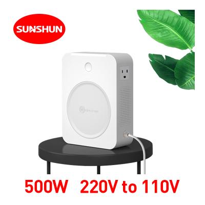 China Power Shunhong 500w Step Down Transformer Voltage Converter 240v 230v 220v to 110v/100v 500va 220v 50hz 110v 60hz Ring Converter for sale