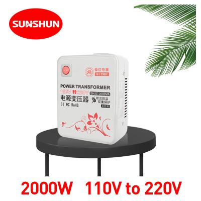 China Shunhong 2000w power step up transformer 110v to 220v 2000va best selling home appliances for china voltage step up converter for sale