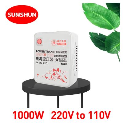 China Power shunhong 1000w step down transformer 220v to 110v voltage converter power transformer price toroidal china auto transformer for sale