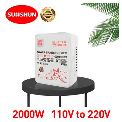 China Shunhong power 2000w 110v to 220v 2kva made in china 2kw voltage converter power 100v 115v 120v 125v hot sale step up transformer for sale