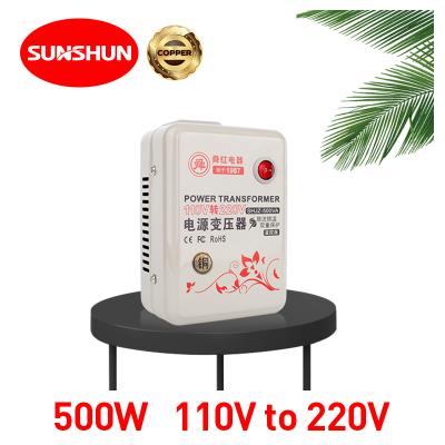 China Shunhong power 500w 110v to 220v high performance single phase transformer 500va toroidal converter110 220 voltage step up transformer for sale