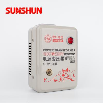 China Household Shunhong 500w 110v to 220v high performance single phase transformer 500va toroidal converter110 220 voltage step up transformer for sale