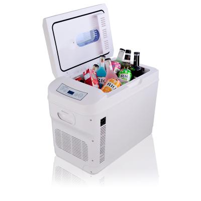 China 28L Waterproof Mini Portable Cool and Warm Cooler Box 12V Electric Car Refrigerator for Family Travel for sale