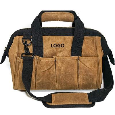 China Eco - Friendly Custom Durable Cotton Waxed Canvas Tool Bag , Waterproof Tool Box for sale