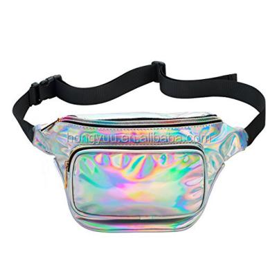 China Eco-Friendly OEM Water Resistant Glowing Neon Fanny Bag For Women Rave Festival Hologram Bum Travel Waist Pack for sale