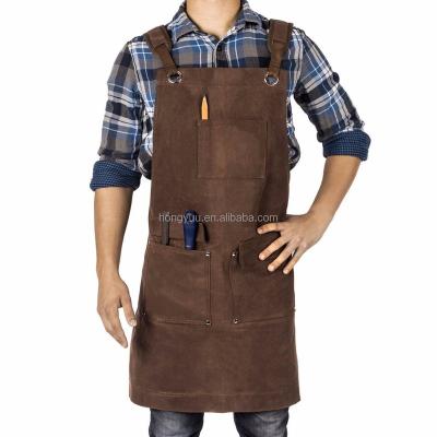 China Eco - Friendly Heavy Duty Linen Shop / Work Apron With Pockets OEM Accepted for sale