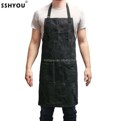 China Eco-Friendly Work Service Apron - Multi-Use Shop Apron With Pockets - Waxed Canvas Tool Apron for sale