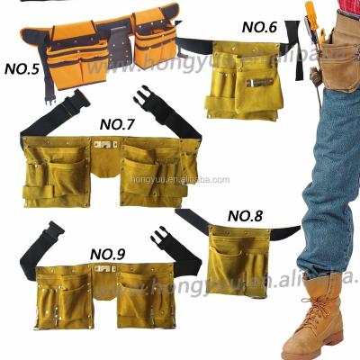 China Eco-Friendly Heavy Duty Oxford And Leather Belt Roll Up Folding Garden Electrician Waist Tool Bag for sale