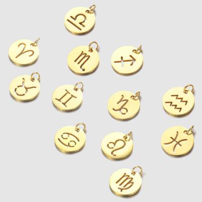 China Women Gold Environmental Friendly 316l Stainless Steel Tasty Zodiac Sign Charm Accessories Jewelry for sale