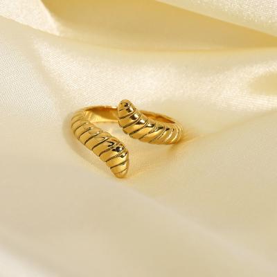 China TRENDY INS Trend Stainless Steel Serpentine Ring Women 18K Gold Plated Titanium Steel Rings For Women Men for sale