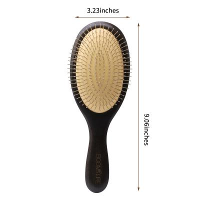 China Wholesale Waterproof Private Label Hair Brush Wooden Hair Straightening Round For Salon Massage Detangling Wooden Brush for sale