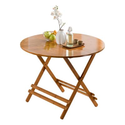 China Furniture Collapsible Round Multifunctional Square Bamboo Design Modern Folding Table Convenient Collection for sale