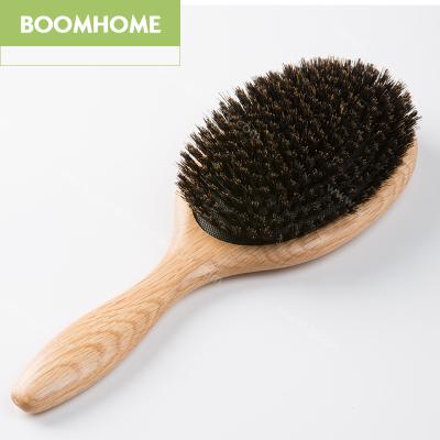 China Wholesale Bristle Wooden Hairbrush Cushion Boar Custom Logo 12 Year Curved Hair Brush Paddle Eco-friendly to detangle and straighten hair for sale