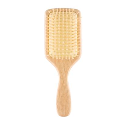 China 100% natural waterproof wooden hair brush for women profrofessional with wooden bristle extension brush detangling plant for sale