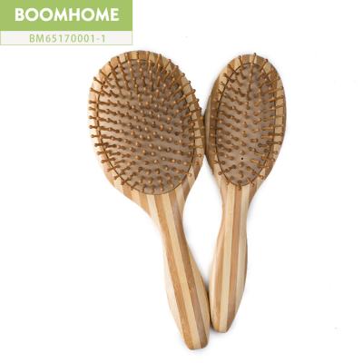 China Wooden Comb Private Label Healthy Hair Brush With Mental Pins Detangling Natural Brush 100% Extension Handle for sale