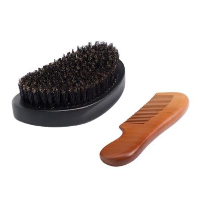 China Compact Beard Brush & Comb Set 360 Wood Brush for sale