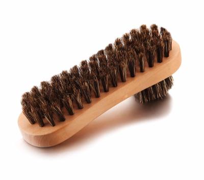 China Sustainable Wooden Sneaker Shoe Brush And Football Basketball Shoe Brush With PP Stiffen Horsehair Or Hog Hair Cleaning Brush for sale