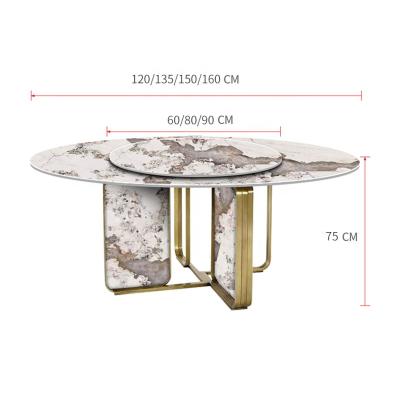 China Modern New Design Round Dining Table With Dining Table Luxury Custom Rotate Center Set ODM And OEM Support for sale