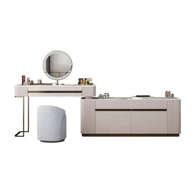 China Modular Sintered Stone Dressing Table Bedroom Dressing Table With Mirror And Stool for sale