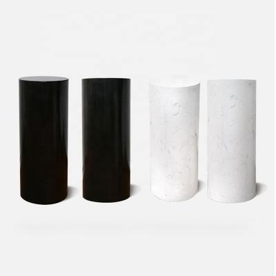 China Entrance Modern Cylindrical Round Floor Artificial Marble Crafts Stands Decoration Base Hotel Club Sculpture Display Stone Pedestal for sale