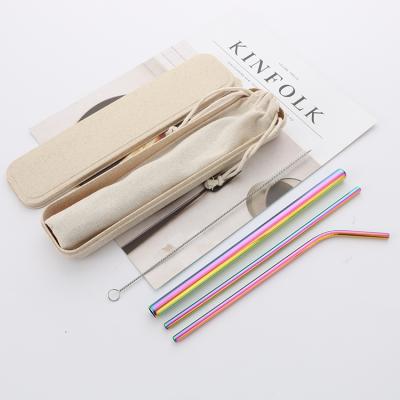 China 304 Viable Stainless Steel Straw Case Reusable Straws Metal for Drinking for sale