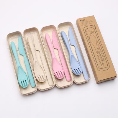 China Sustainable Unbreakable Environmental Protection Wheat Cutlery Spoon Fork Knife Set for sale