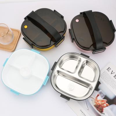 China Sustainable environmental friendly stainless steel handlelunch box for sale