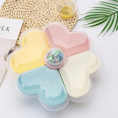 China 2020 Viable New Product Petal Candy Box Separate Creative Plastic Fruit Bowl With A Lid for sale